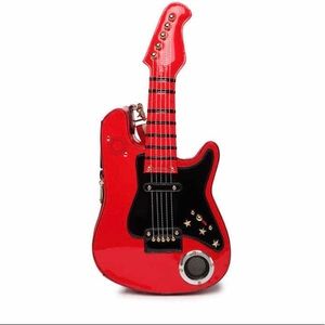 Guitar Shaped Bluetooth Speaker Women Shoulder Bags Multimedia Player Radio USB